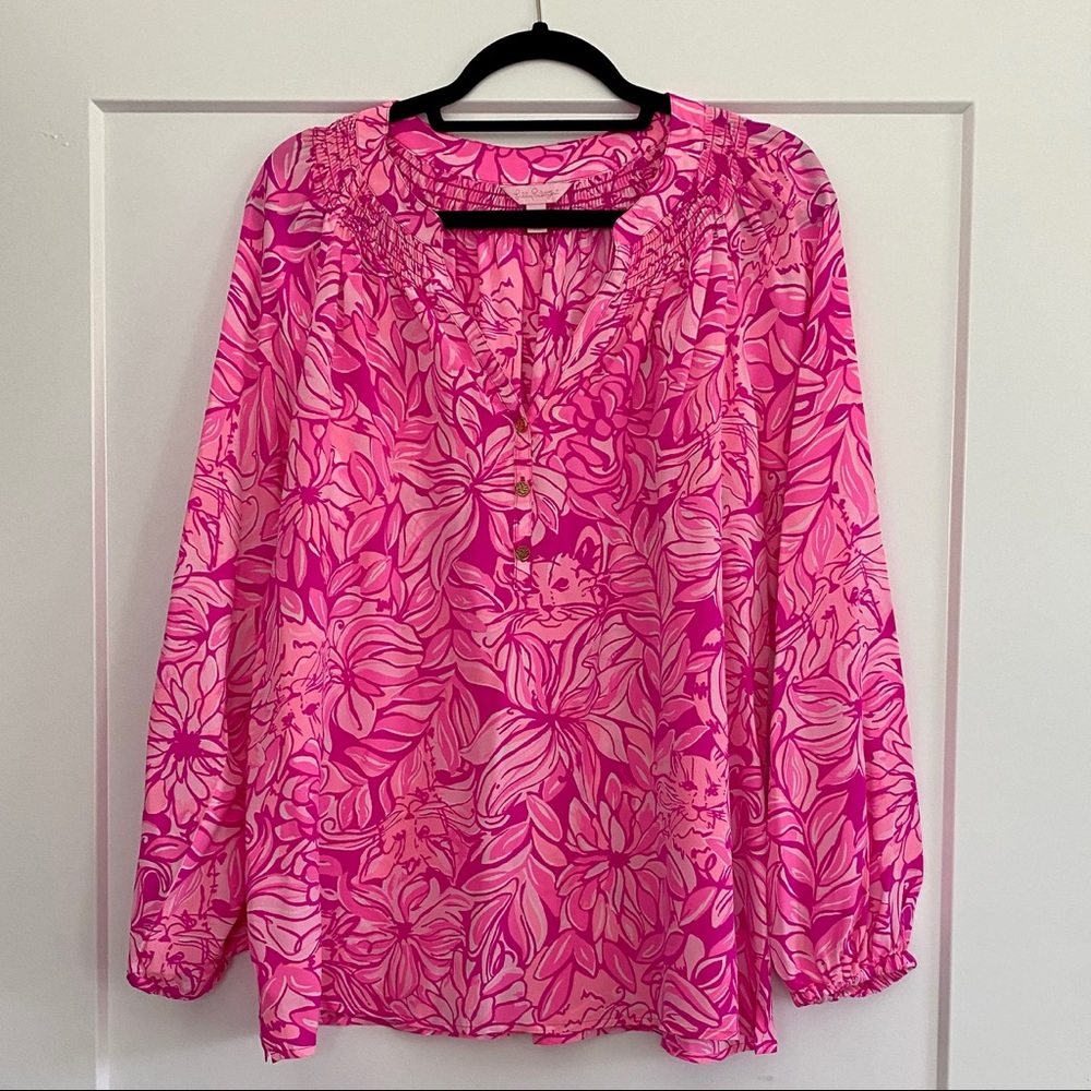 Lilly Pulitzer Pink Floral Blouse